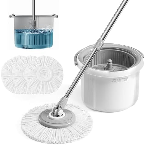 Spin Mop and Bucket Set for Floor Cleaning with 3 Microfiber Heads